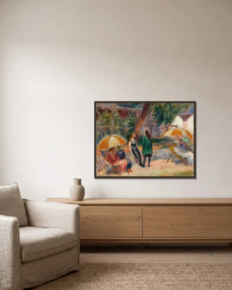 Strand mit Figuren, Bellport von William James Glackens gerahmt an einer Wand