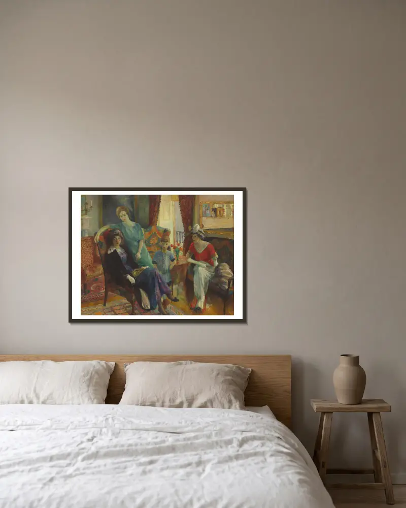 Rodinná skupina, William James Glackens v rámu na stěně