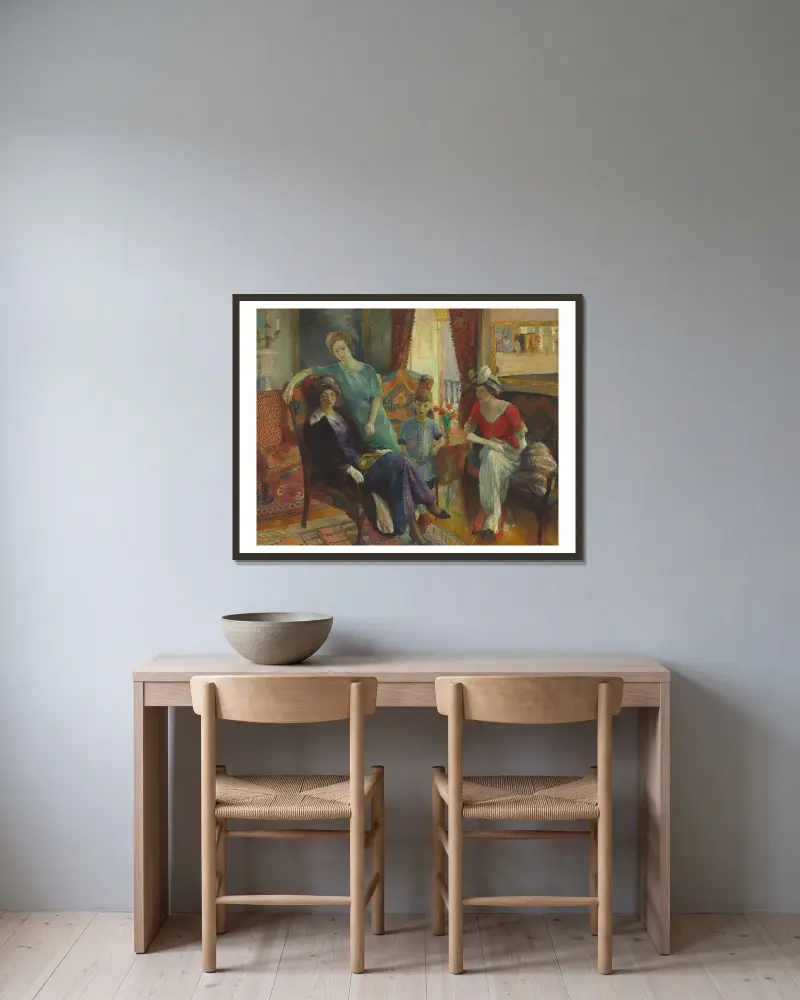 Rodinná skupina, William James Glackens v rámu na stěně