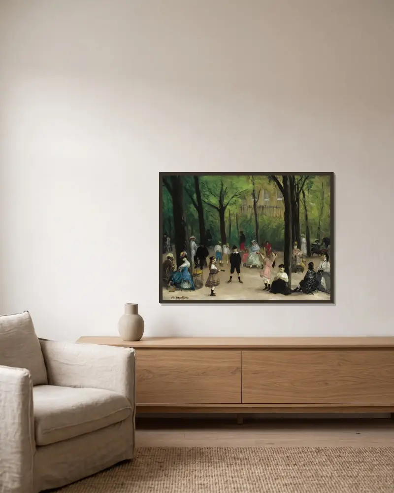Luxembourgtradgården av William James Glackens inramad på en vägg