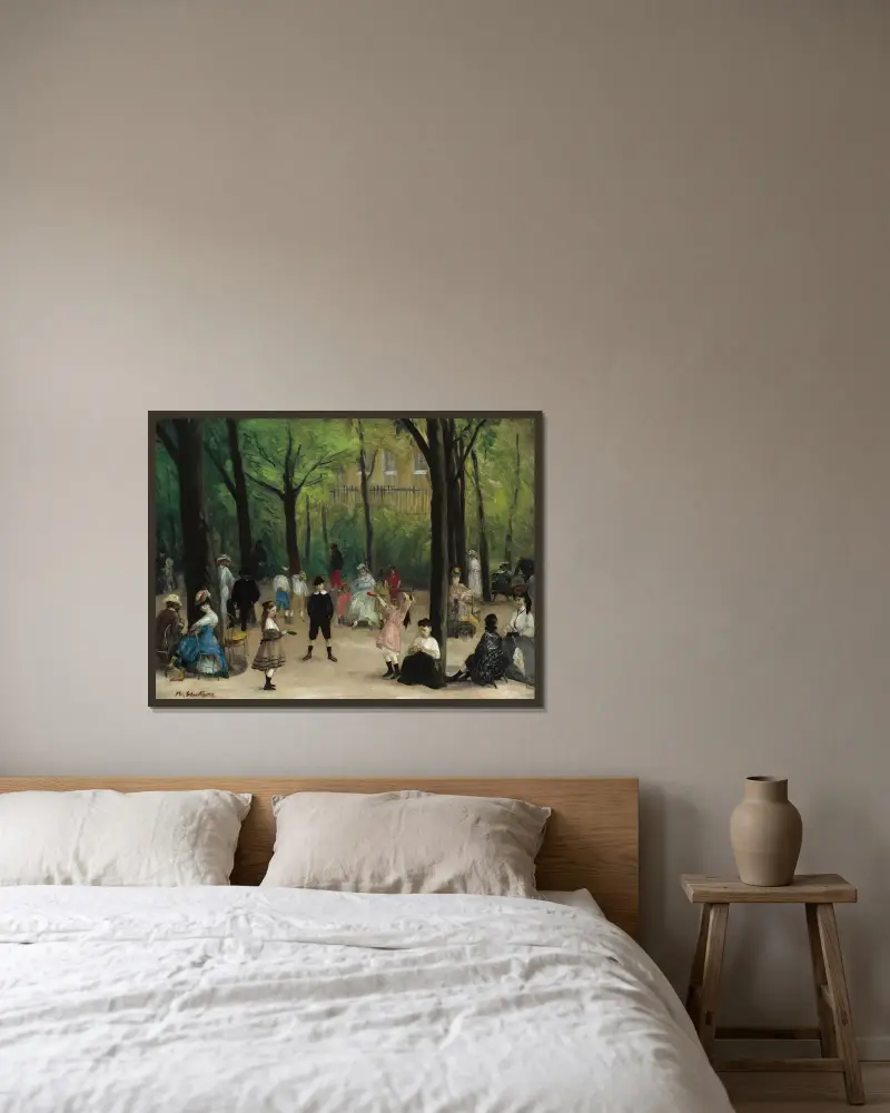 Luxembourgtradgården av William James Glackens inramad på en vägg