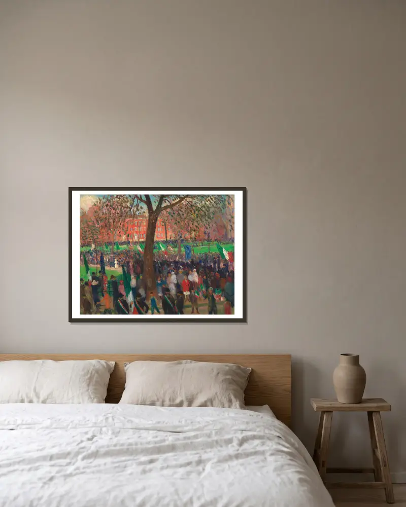 Parada, Washington Square, William James Glackens v rámu na stěně
