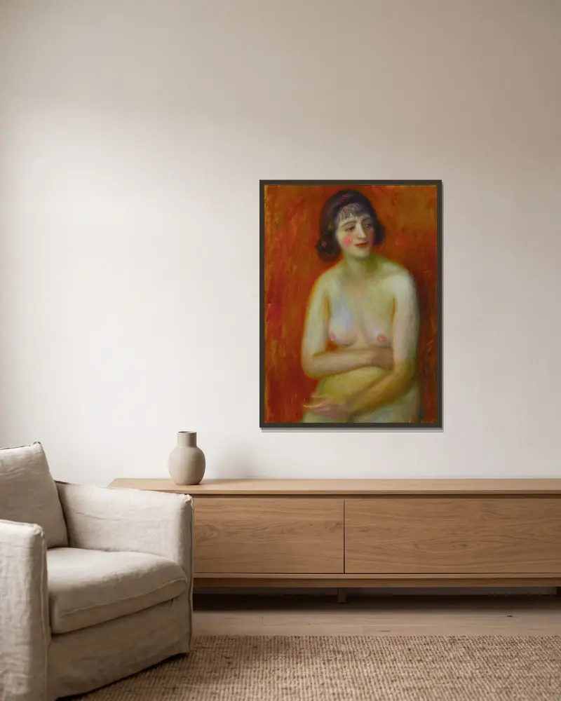 Seated Nude von William James Glackens gerahmt an einer Wand