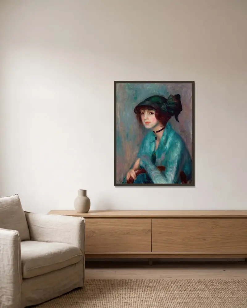 Brunetten av William James Glackens inramad på en vägg
