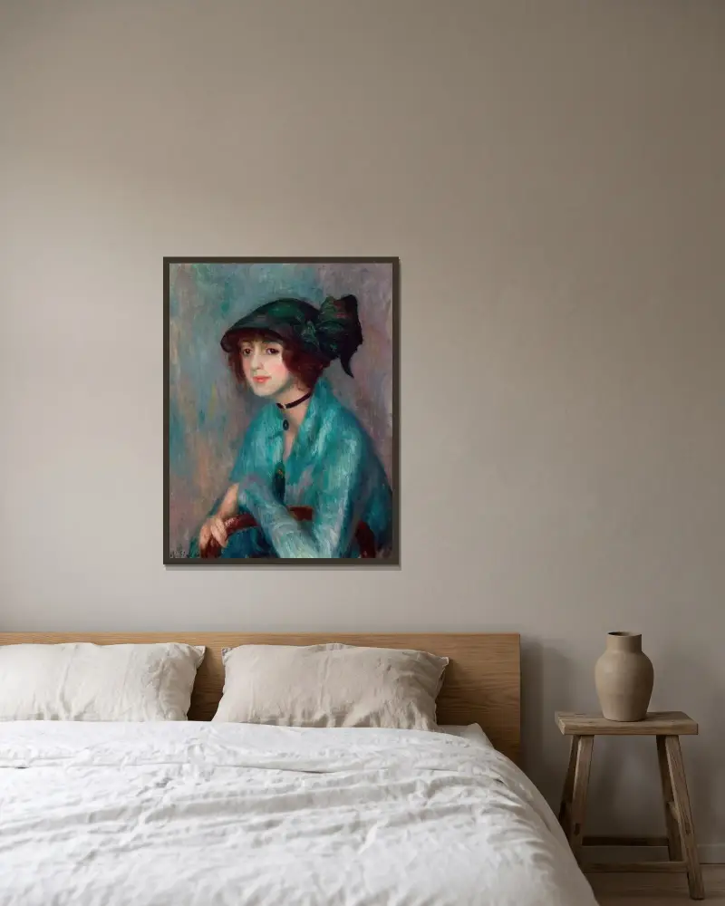 Brunetten av William James Glackens inramad på en vägg