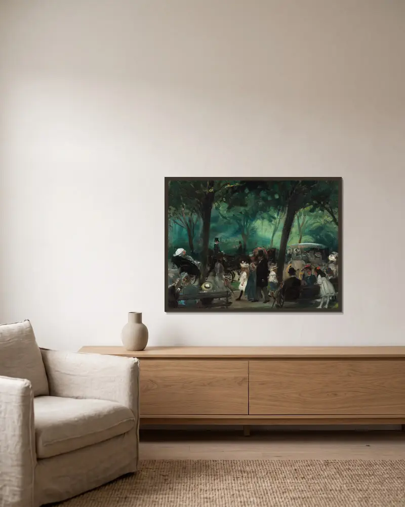 Cesta v Central Parku, William James Glackens v rámu na stěně