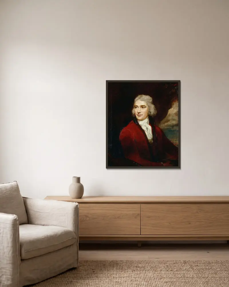 Sir Peter Francis Bourgeois av James Northcote inramad på en vägg