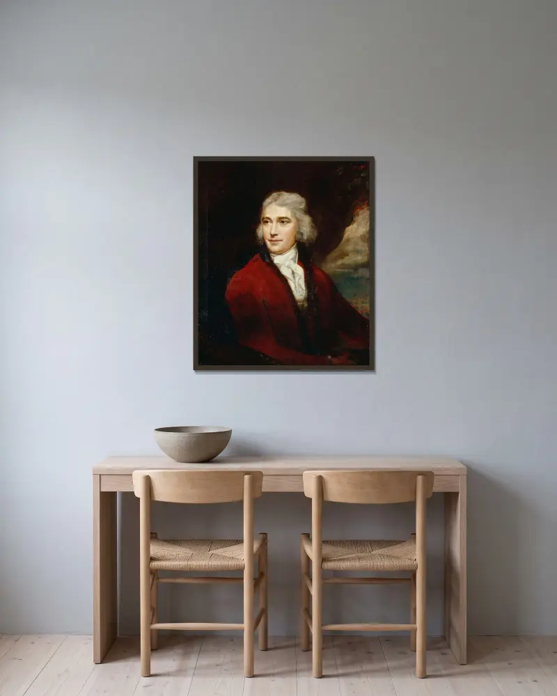 Sir Peter Francis Bourgeois av James Northcote inramad på en vägg