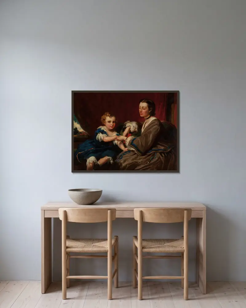 A Mother and Daughter av James Sant inramad på en vägg