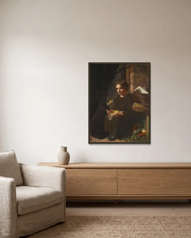Časná snídaně, James Sant v rámu na stěně