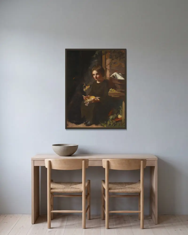 Časná snídaně, James Sant v rámu na stěně