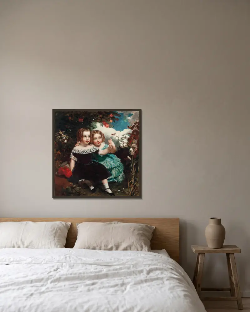 Mladí sběratelé motýlů, James Sant v rámu na stěně