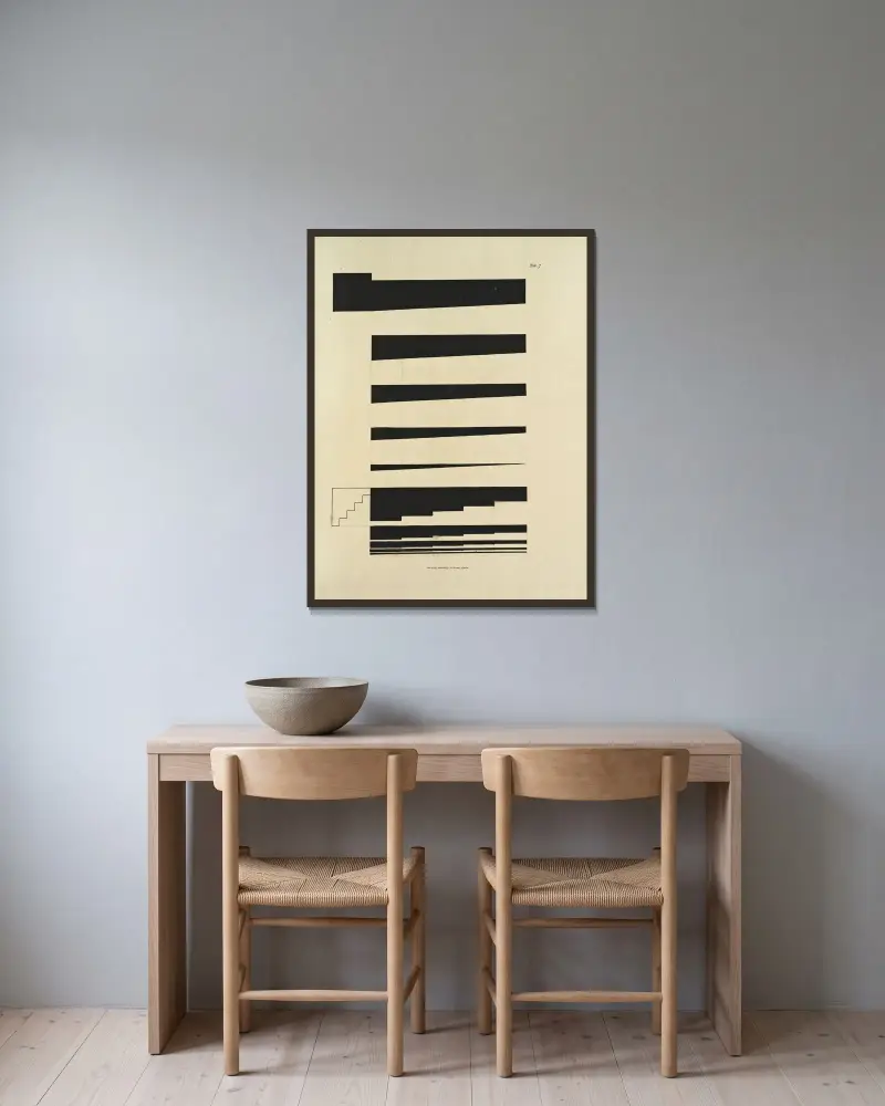 En ny förklaring av färger, ursprungliga, prismatiska och materiella pl. 8 av James Sowerby inramad på en vägg