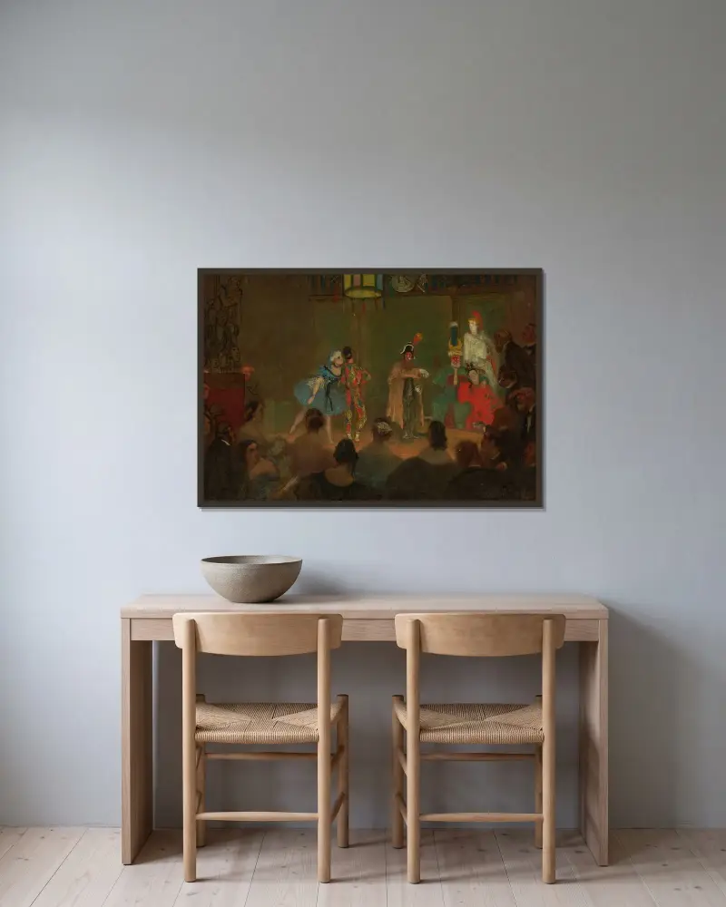 En teaterafton hemma hos prins Napoleon av James Tissot inramad på en vägg
