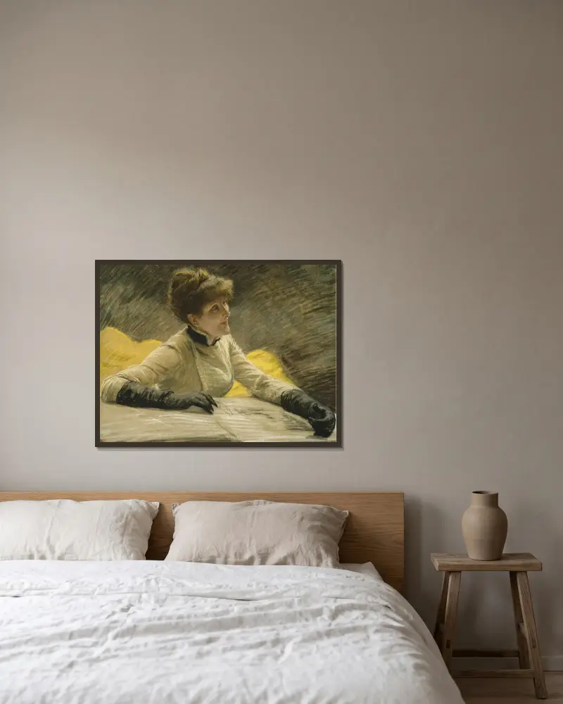 Podziwianie teki, James Tissot w ramie na ścianie