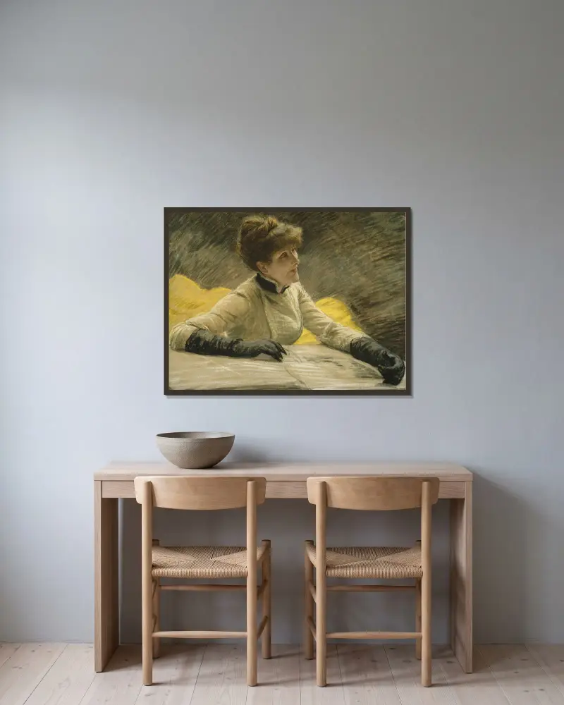 Podziwianie teki, James Tissot w ramie na ścianie