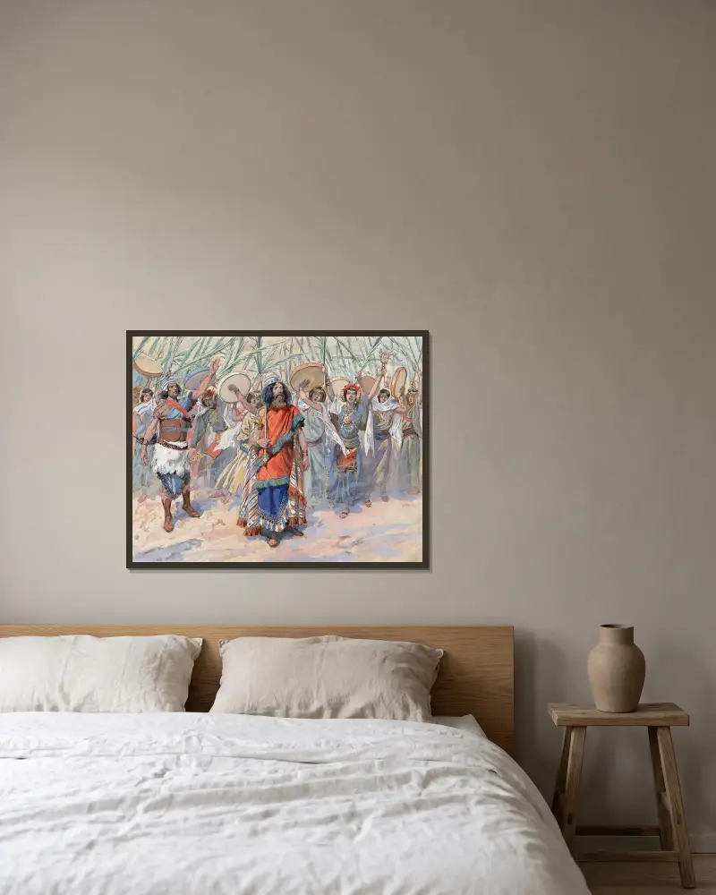 Festligheter till Davids ära av James Tissot inramad på en vägg