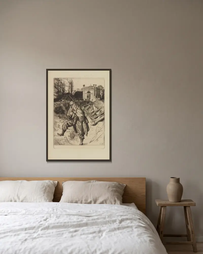 Grand’garde (Souvenir du siège de Paris) av James Tissot inramad på en vägg