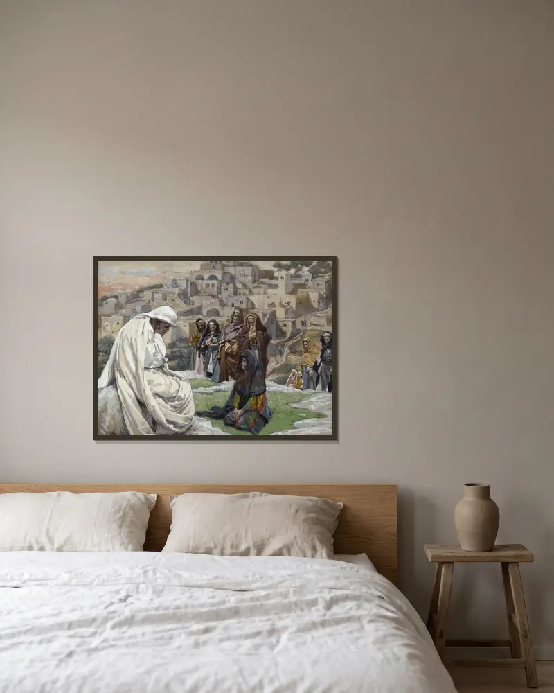 Jesus grät (Jesus Wept) av James Tissot inramad på en vägg
