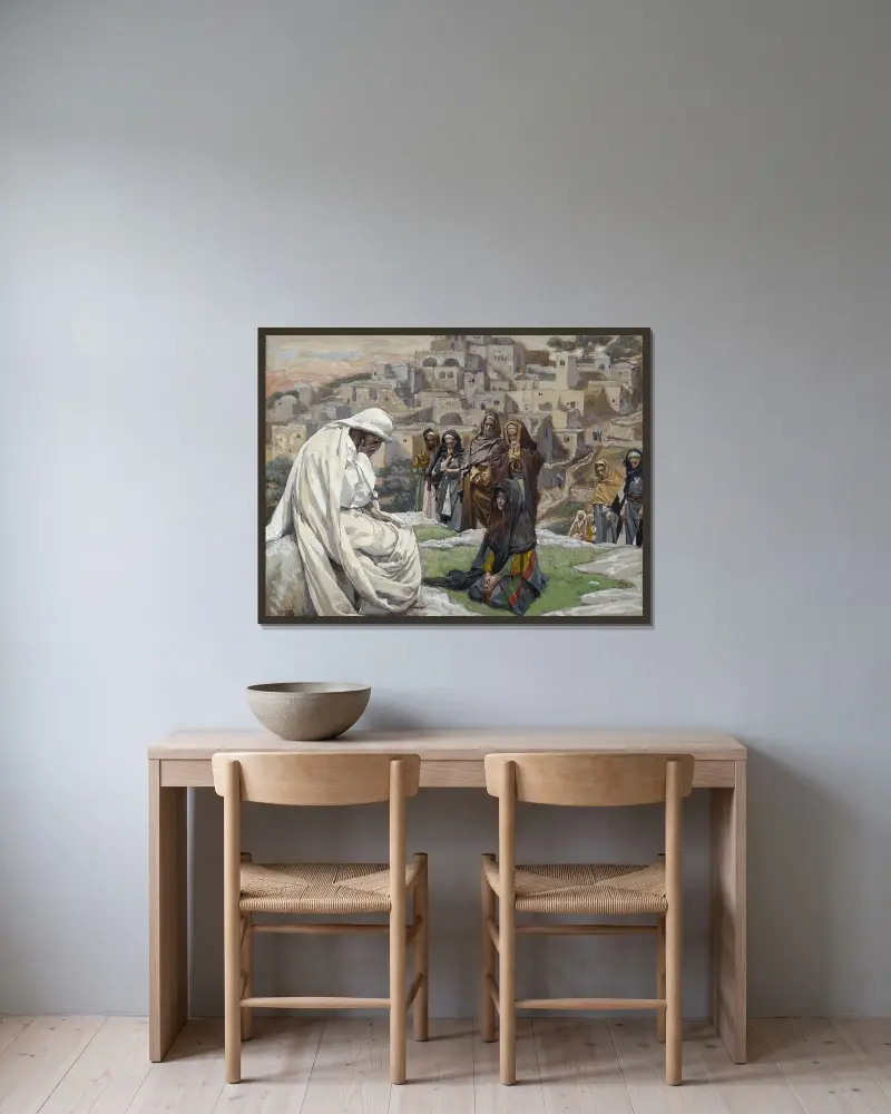 Jesus grät (Jesus Wept) av James Tissot inramad på en vägg
