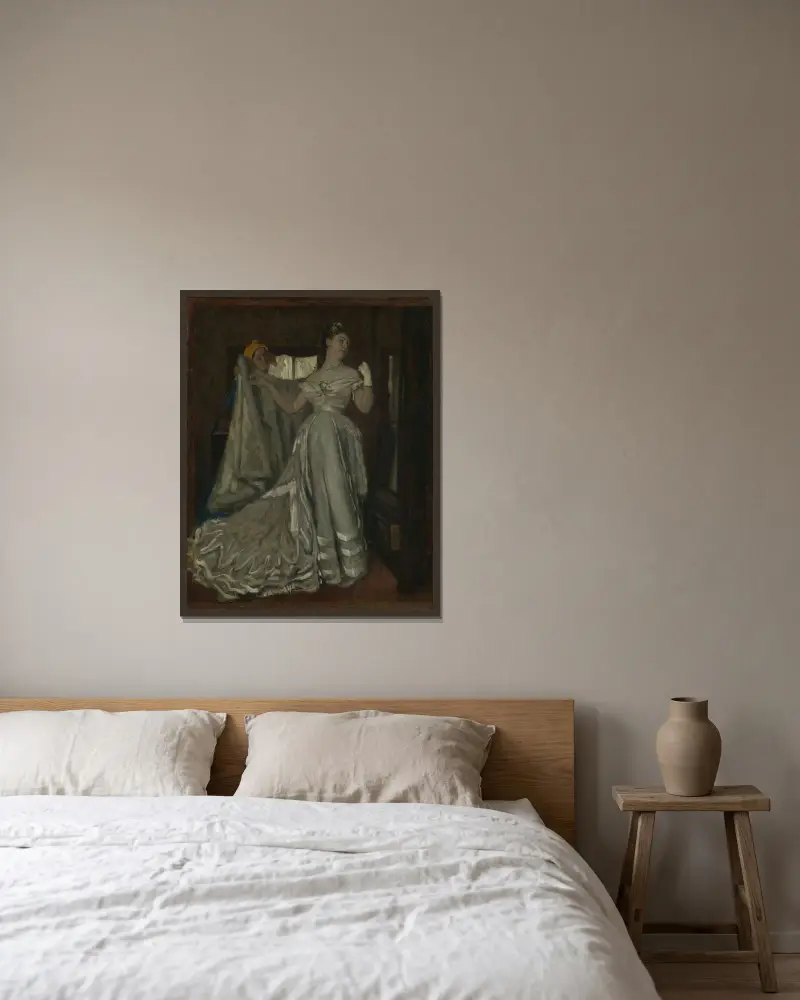 Damen och kammarjungfrun av James Tissot inramad på en vägg