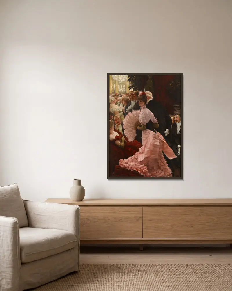 Die Ehrgeizige (Politische Frau) von James Tissot gerahmt an einer Wand