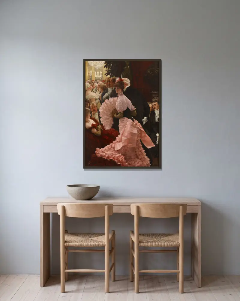 Die Ehrgeizige (Politische Frau) von James Tissot gerahmt an einer Wand