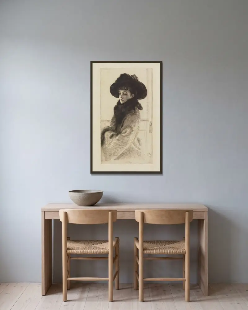 Mavourneen av James Tissot inramad på en vägg