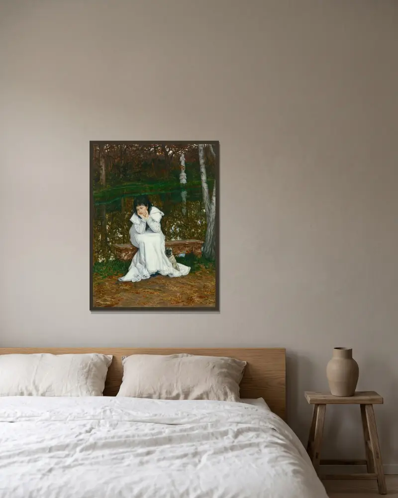 Melankoli av James Tissot inramad på en vägg