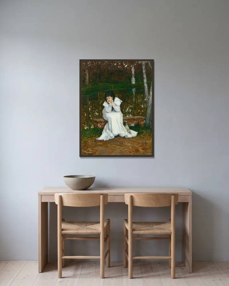 Melankoli av James Tissot inramad på en vägg