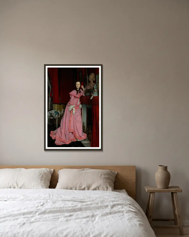 Portrait Of The Marquise De Miramon, Née, Thérèse Feuillant av James Tissot inramad på en vägg