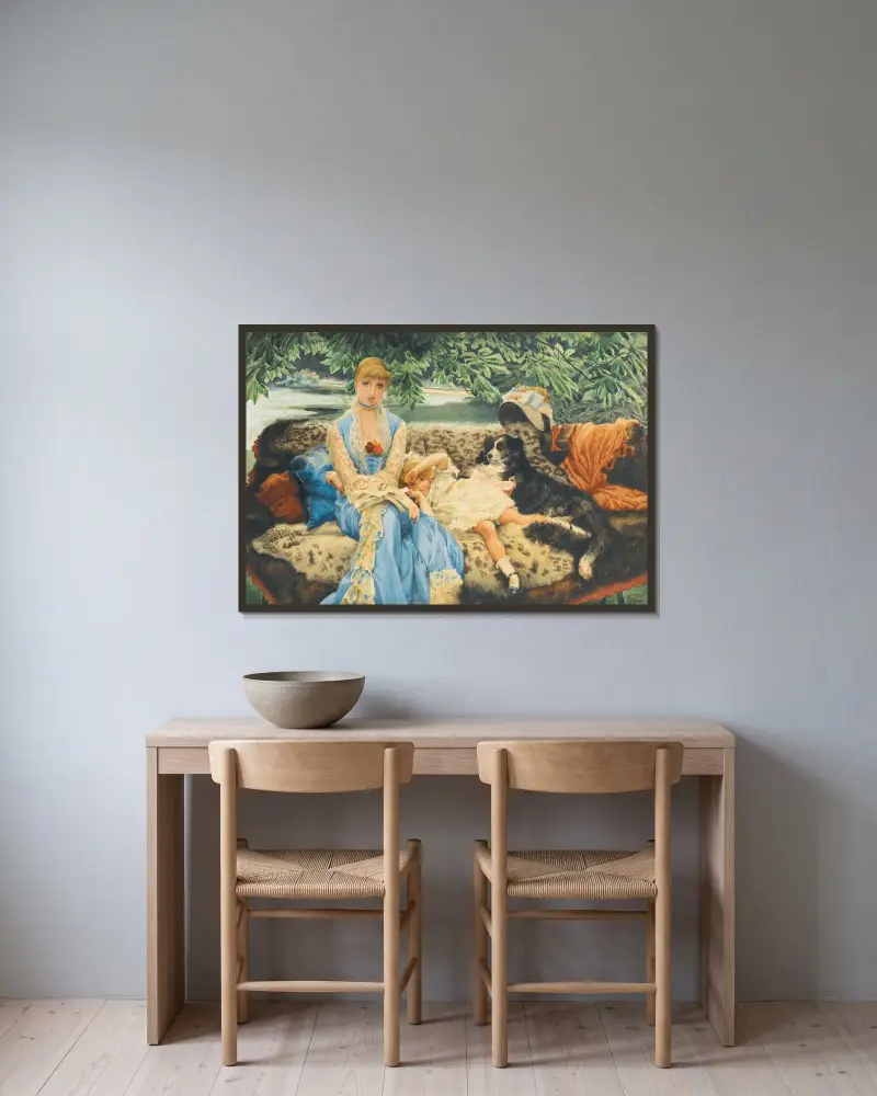 Quiet av James Tissot inramad på en vägg