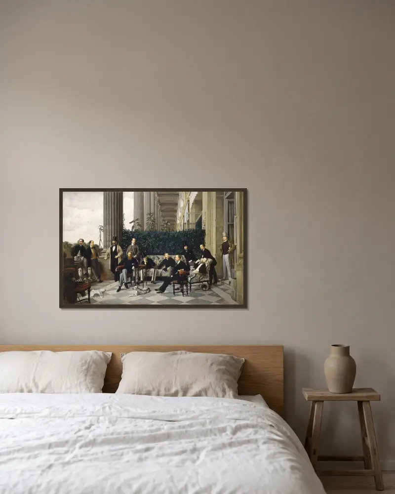 Cirkeln på Rue Royale av James Tissot inramad på en vägg