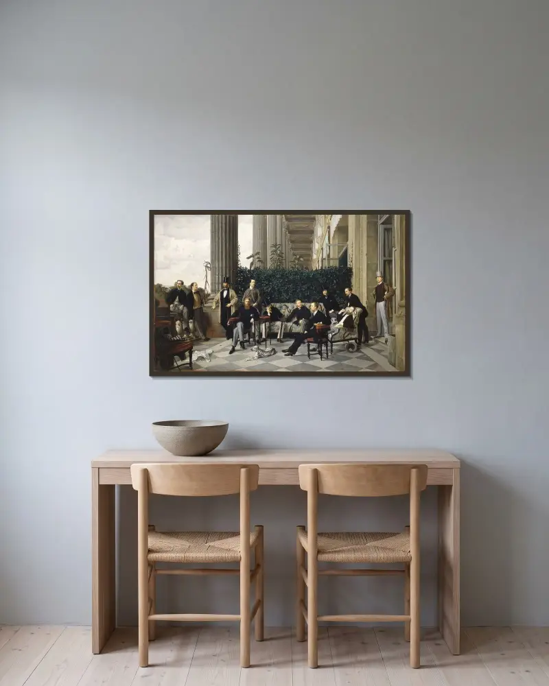 Cirkeln på Rue Royale av James Tissot inramad på en vägg