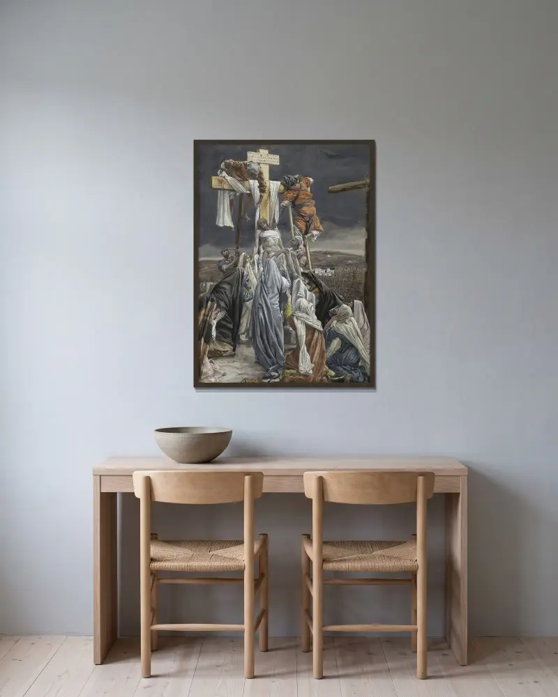 Nedtagandet från korset av James Tissot inramad på en vägg