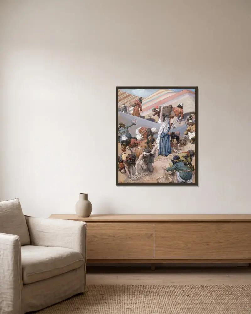 Mannaskörden av James Tissot inramad på en vägg