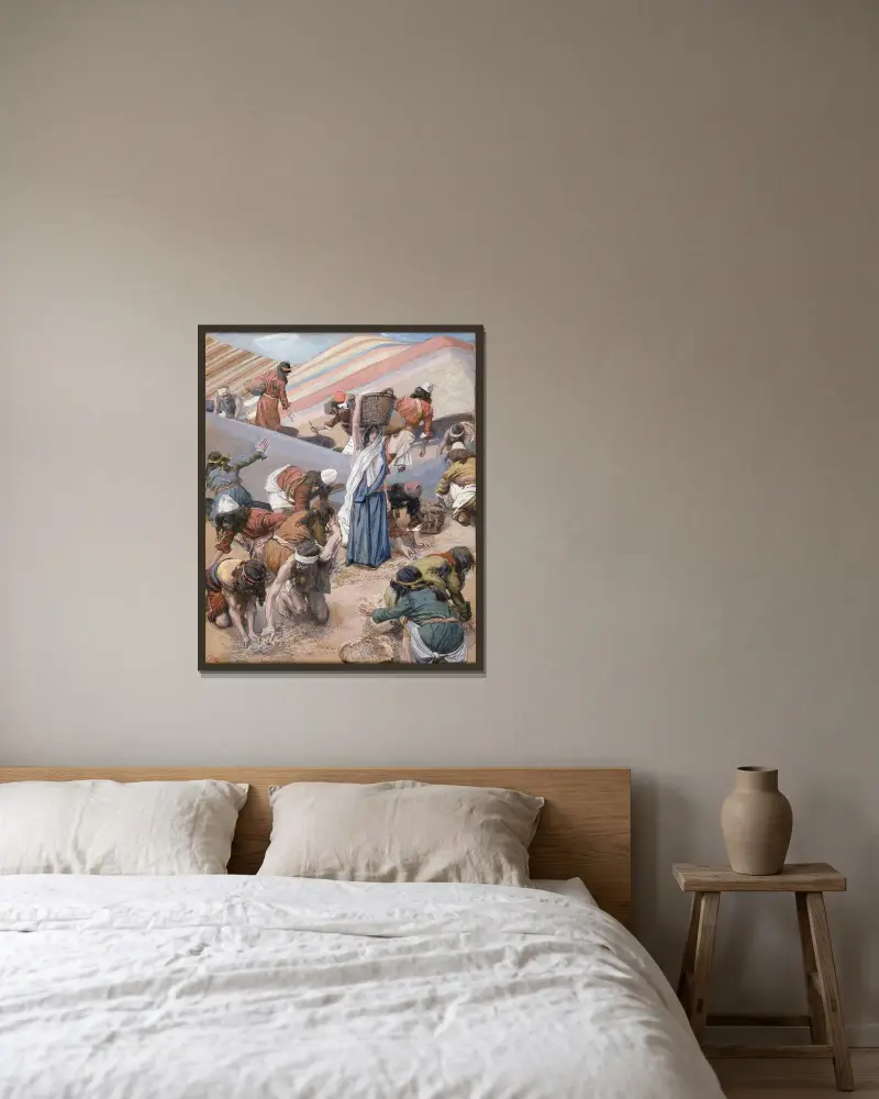 Mannaskörden av James Tissot inramad på en vägg