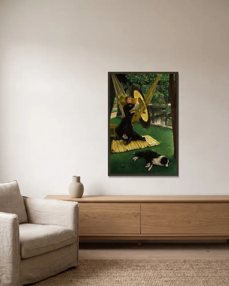 Hängmattan av James Tissot inramad på en vägg