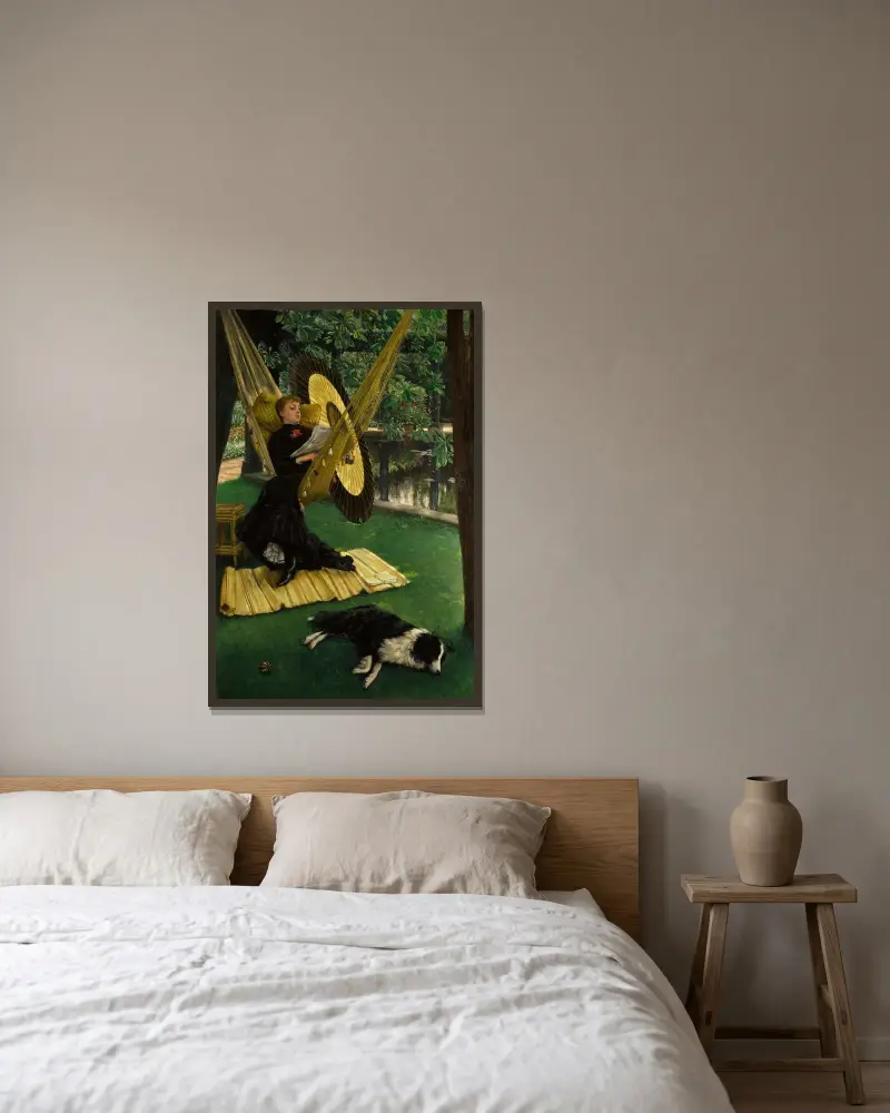 Hängmattan av James Tissot inramad på en vägg