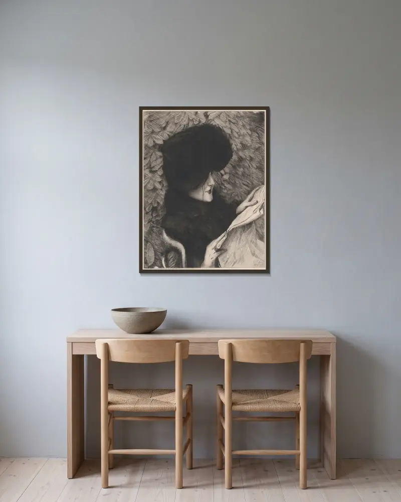 Tidningen av James Tissot inramad på en vägg