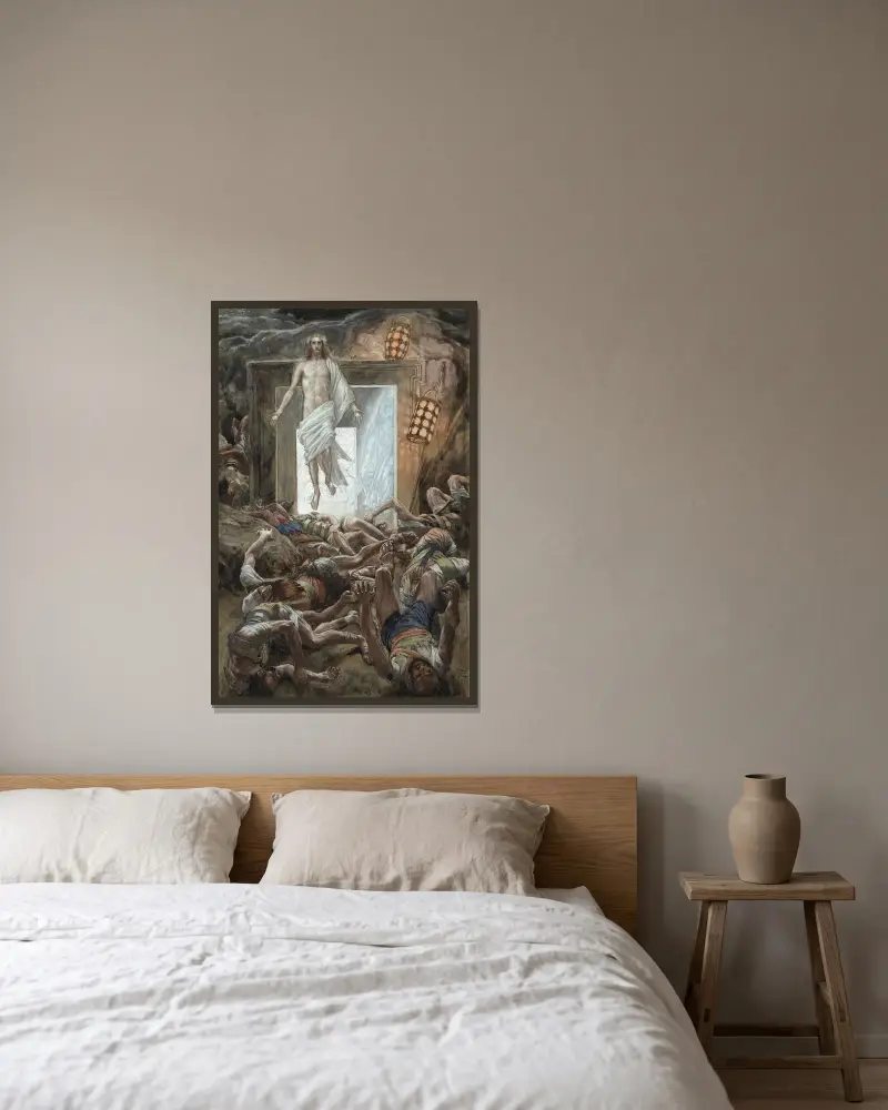 Uppståndelsen av James Tissot inramad på en vägg