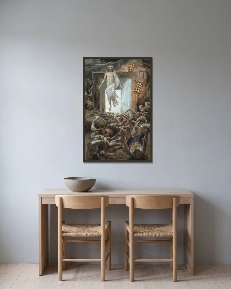 Uppståndelsen av James Tissot inramad på en vägg