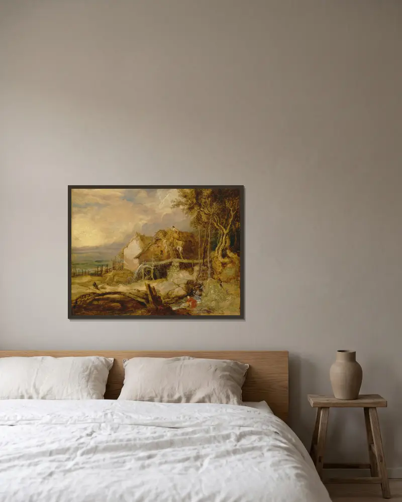 Eine Überschlägige Mühle von James Ward gerahmt an einer Wand