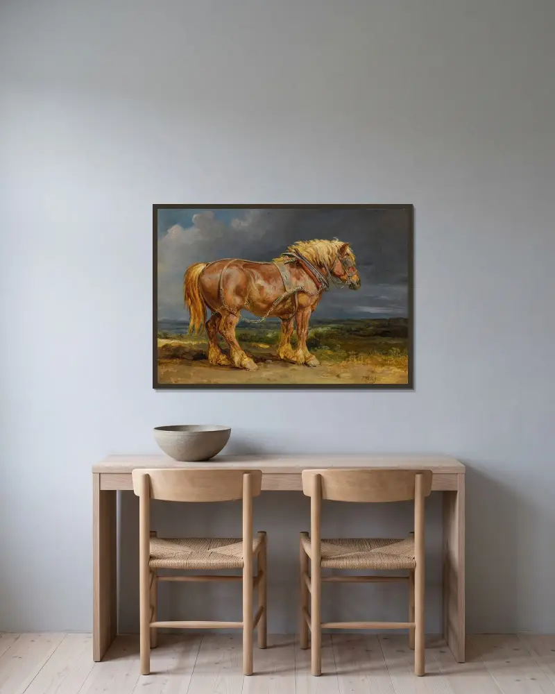Cheshunt The Shire Horse elephant in An Extensive Landscape av James Ward inramad på en vägg