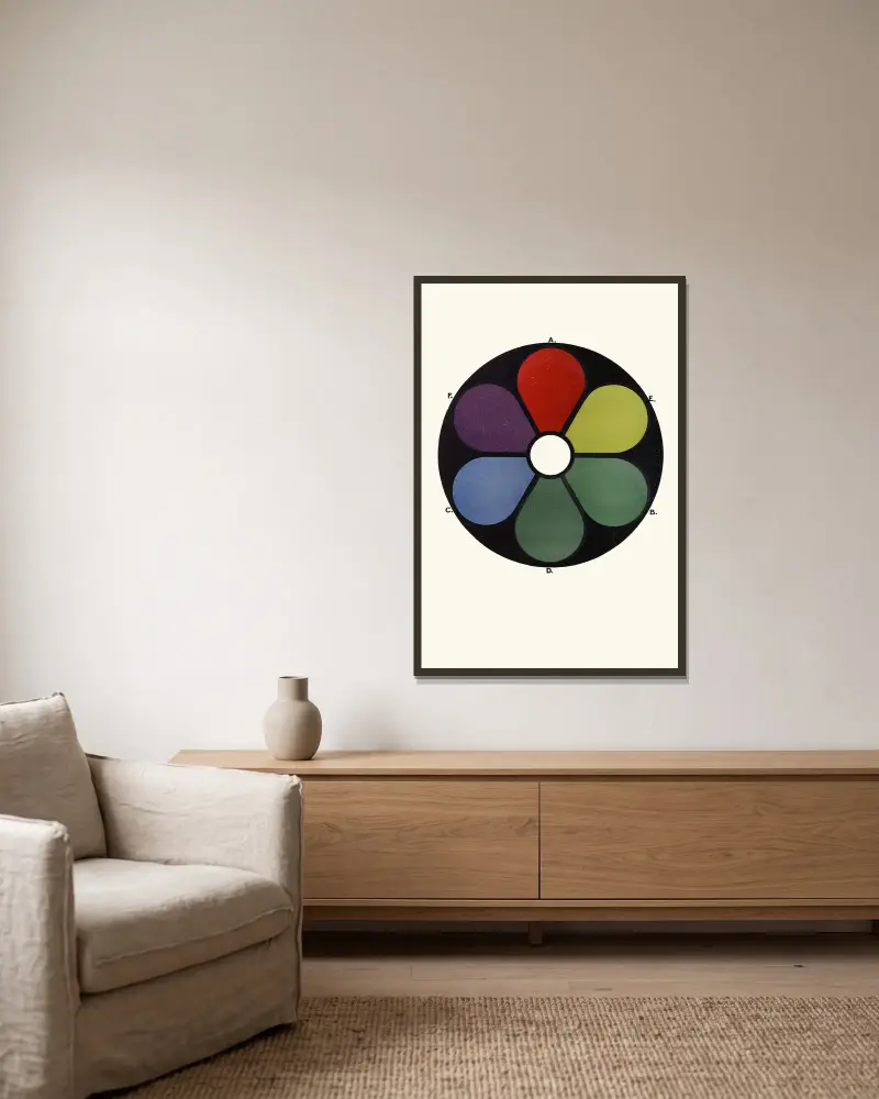 Darkened Shades of the Primaries and their Complementaries av James Ward inramad på en vägg