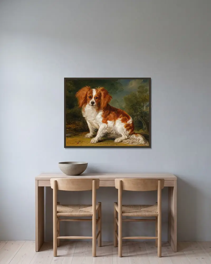 Dash, Ward’s Spaniel av James Ward inramad på en vägg