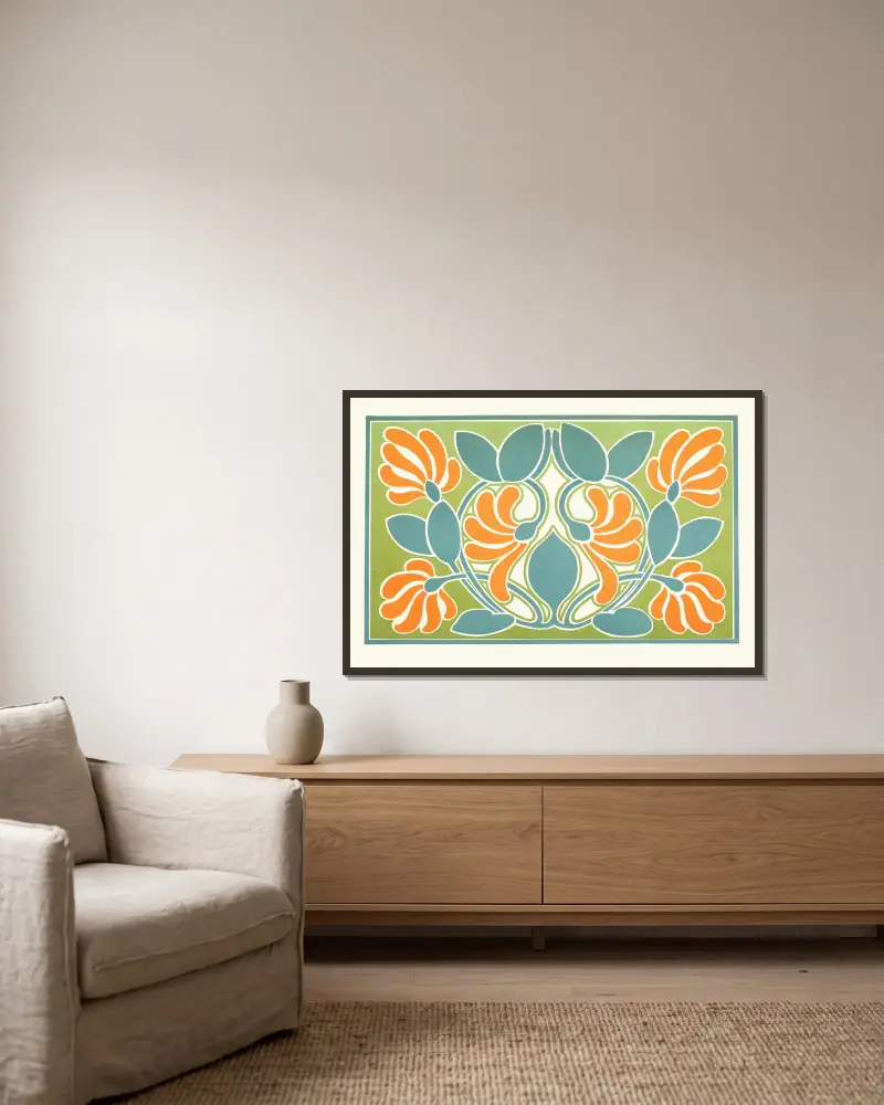 Harmonic Balance of Warm and Cold Colours av James Ward inramad på en vägg