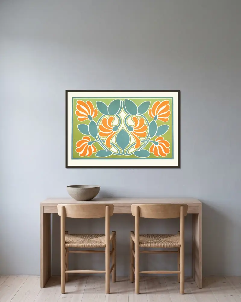 Harmonic Balance of Warm and Cold Colours av James Ward inramad på en vägg