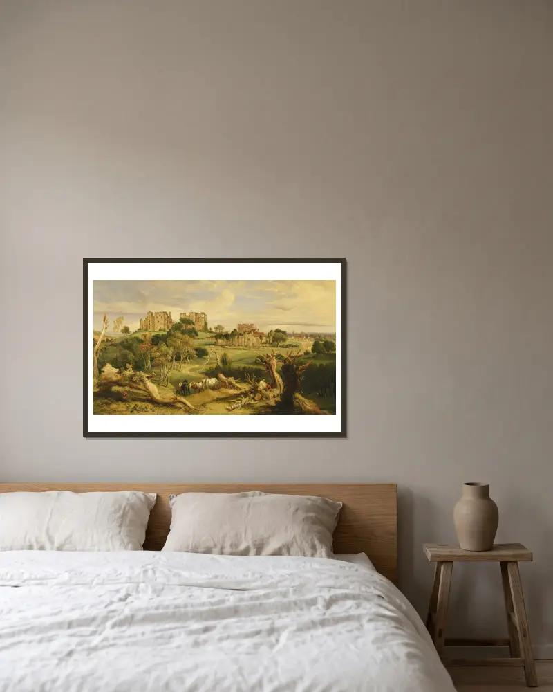 Kenilworth Castle, Warwickshire av James Ward inramad på en vägg