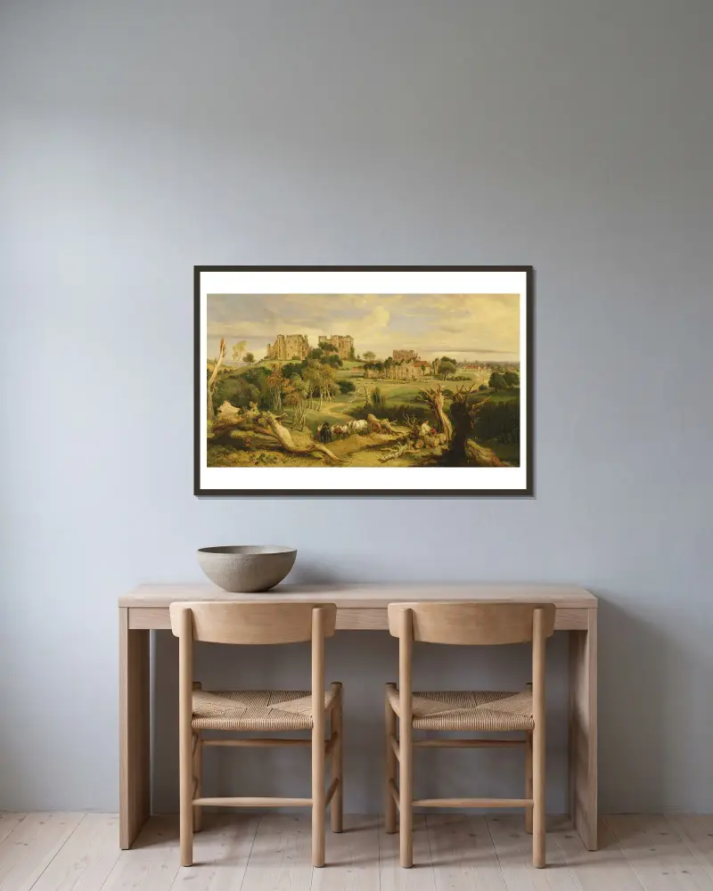 Kenilworth Castle, Warwickshire av James Ward inramad på en vägg